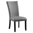 Caralin - Side Chair (Set of 2) - Gray Synthetic Leather & Black