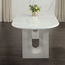 Zayn - Dining Table - White Natrual Marble Top & White