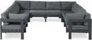 Nizuc - Outdoor Patio 10 Piece Modular Sectional With Gray Frame