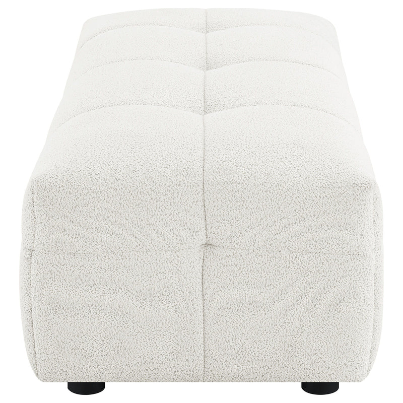 Everly - Boucle Upholstered Rectangular Ottoman - White