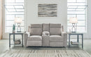 Barnsana - Dbl Power Reclining Loveseat with Console - Ash