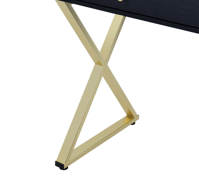 Coleen - Vanity Desk - Black & Brass Finish - 31"