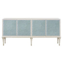 Ansaldo - Console Cabinet - Pearl White & Silver Shimmer