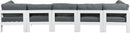 Nizuc - Outdoor Patio 5 Seat Modular Sofa With White Frame