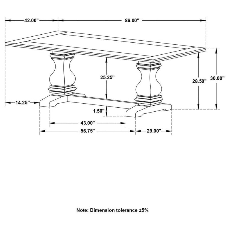 Parkins - Double Pedestals Dining Table - Rustic Espresso