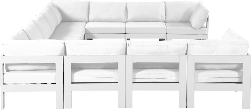 Nizuc - Outdoor Patio Modular Sectional 11 Piece - White - Fabric