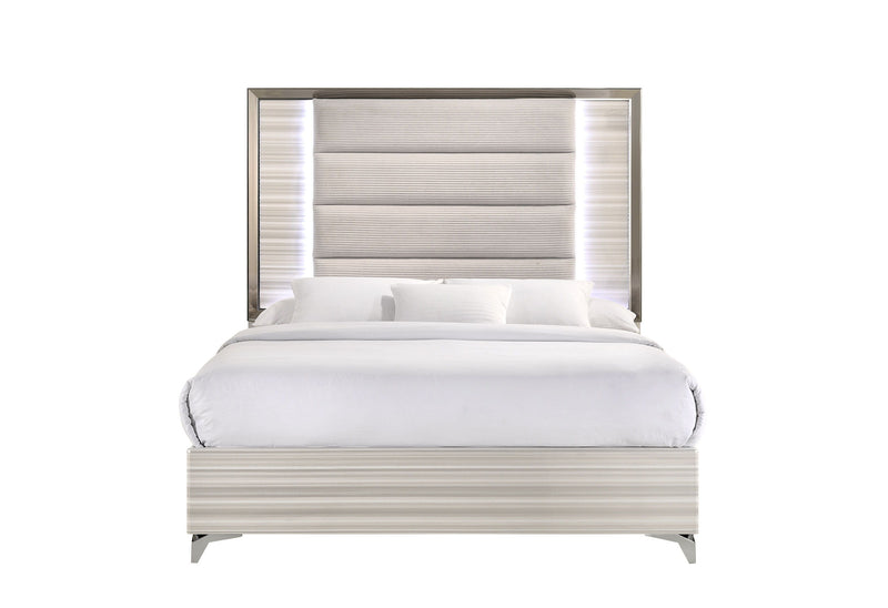 Zambrano - Queen Bed With LED - White