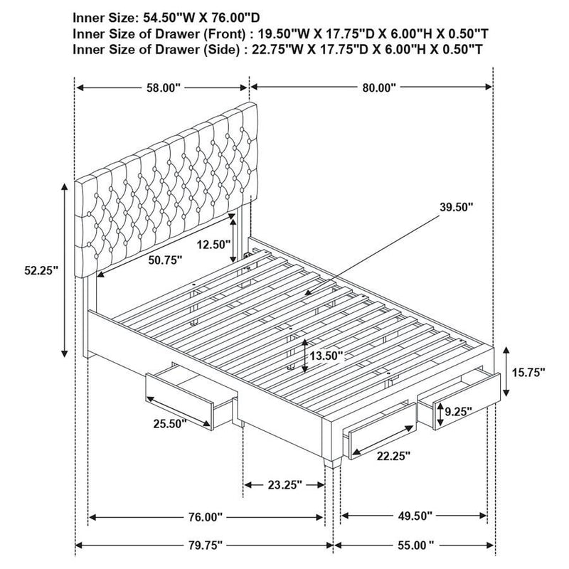 Soledad - Upholstered Storage Panel Bed