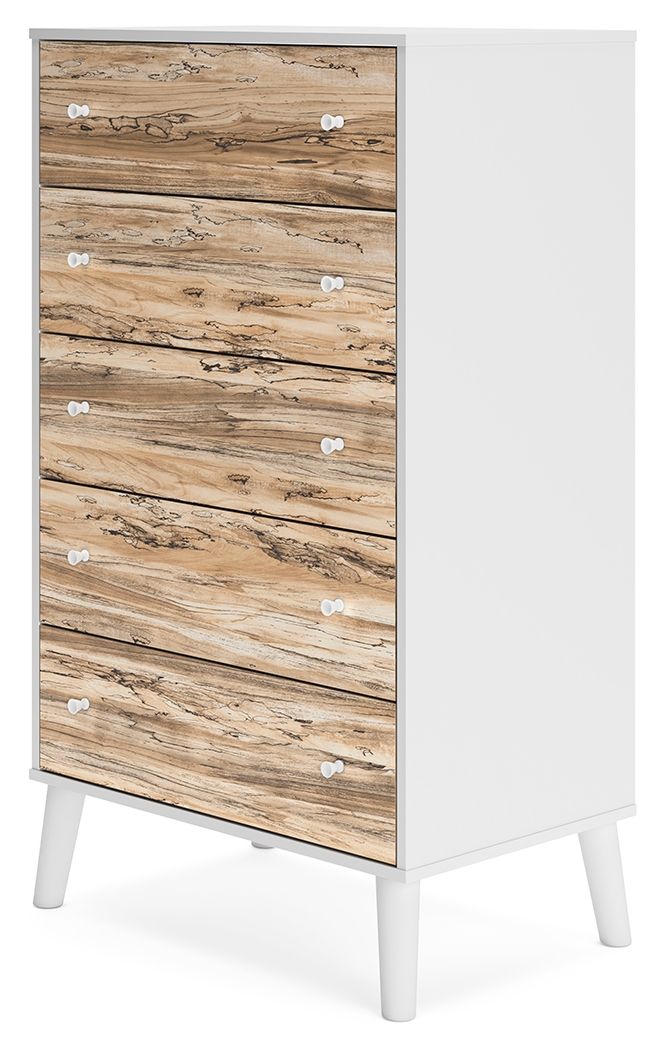 Piperton - Brown / White - Five Drawer Chest