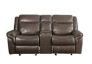 Lydia - Motion Loveseat With USB & Console - Brown Leather Aire