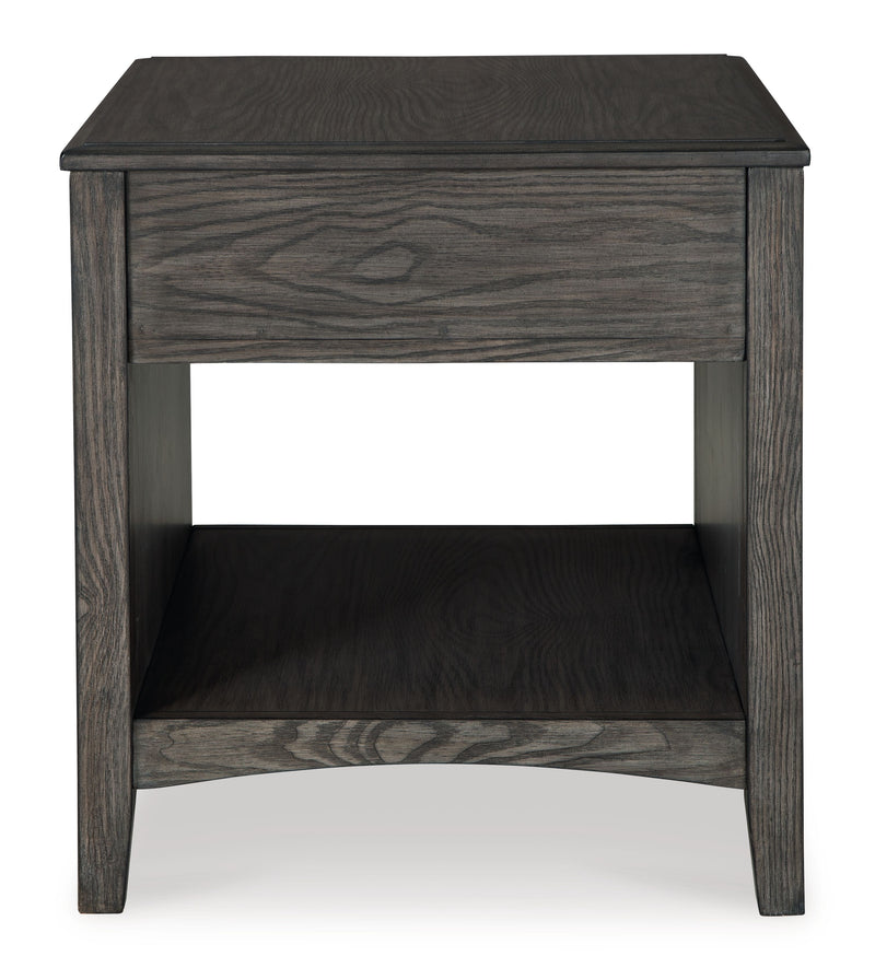 Montillan - Grayish Brown - Rectangular End Table