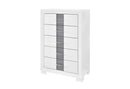 Optimus - 5 Piece King Bedroom Set - White