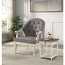 Florian - Chair - Gray Fabric & Antique White