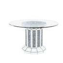Noralie - Dining Table - Clear Glass Top & Mirrored & Faux Diamonds