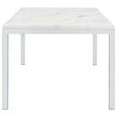 Athena - Rectangular Faux Marble Dining Table - Chrome