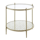 Zaba - End Table - Glass Top & Champagne