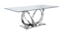 Finley - Dining Table - Clear Glass Top & Mirrored Silver