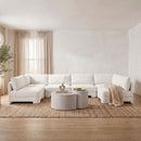 Hammond - Velvet Performance Fabric Upholstered 6 Piece U-Shaped Armless Sectional