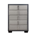 Nicola - Chest - Silver Synthetic Leather & Black