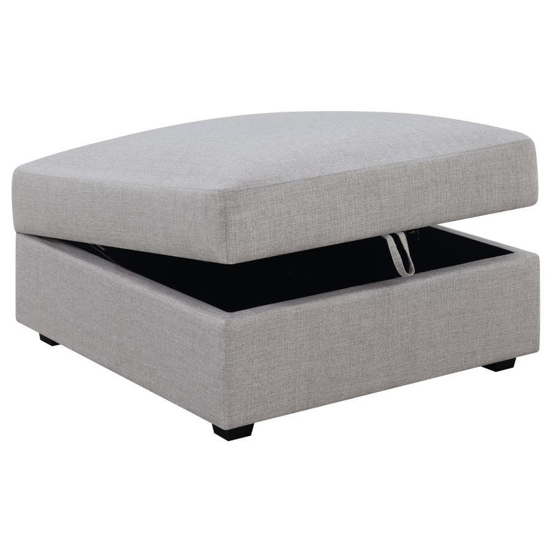 Cambria - Square Upholstered Storage Ottoman - Gray