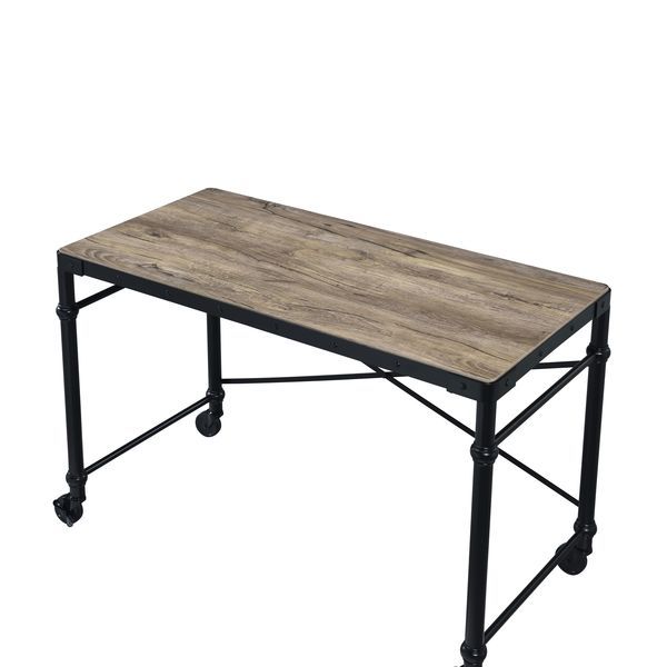 Oklarth - Writing Desk - Rustic Oak & Black Finish