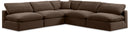 Comfy - 5 Piece Velvet Modular Corner Armless Sectional