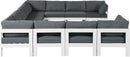 Nizuc - Outdoor Patio 11 Piece Modular Sectional With White Frame