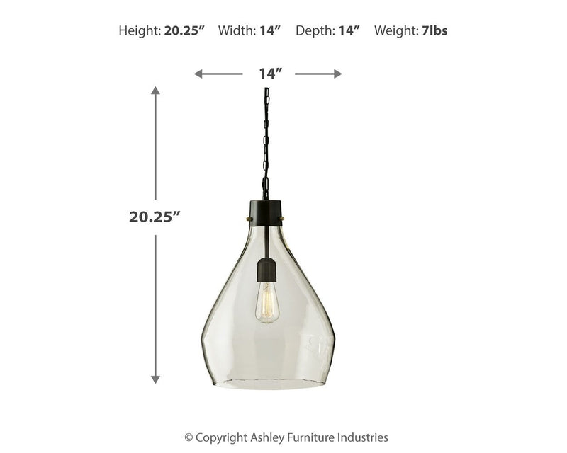 Avalbane - Clear / Gray - Glass Pendant Light