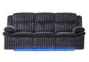 U8686 - Power Reclining Sofa With LED & Power Console Reclining Loveseat With LED & Power Recliner - Black