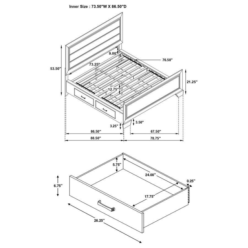 Kauffman - Transitional Storage Bed Bedroom Set