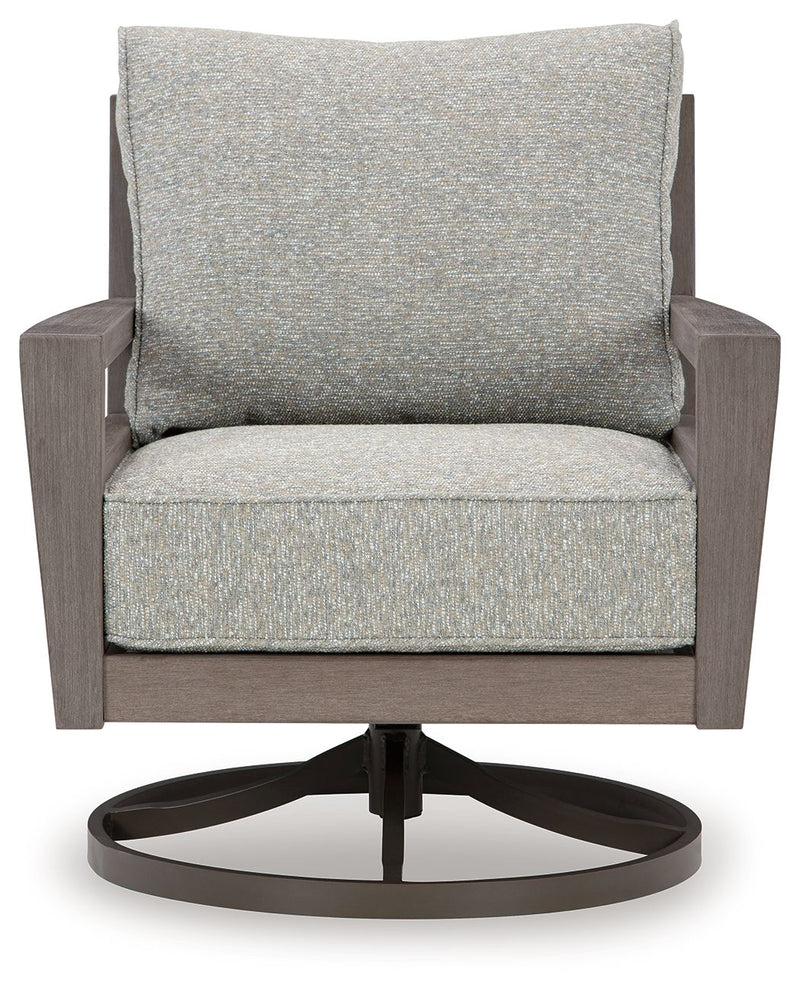 Hillside Barn - Gray / Brown - Swivel Lounge W/ Cushion