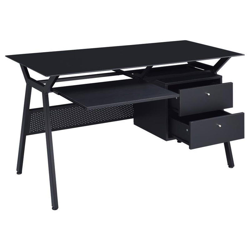 Weaving - 2-Drawer Computer Desk - Black