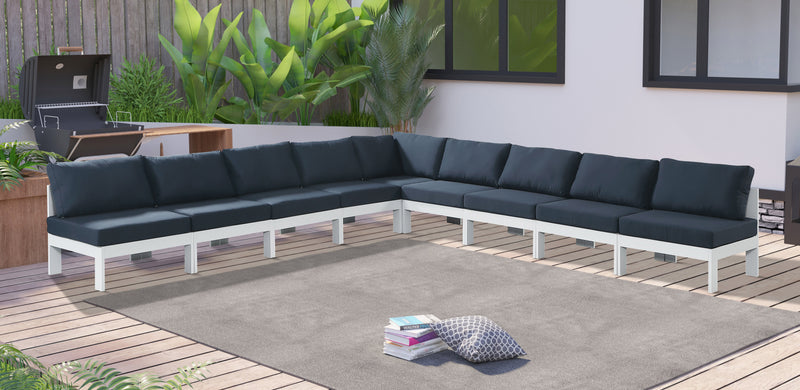 Nizuc - Outdoor Patio Modular Sectional 9 Piece - Navy - Fabric