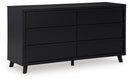 Danziar - Six Drawer Dresser - Black