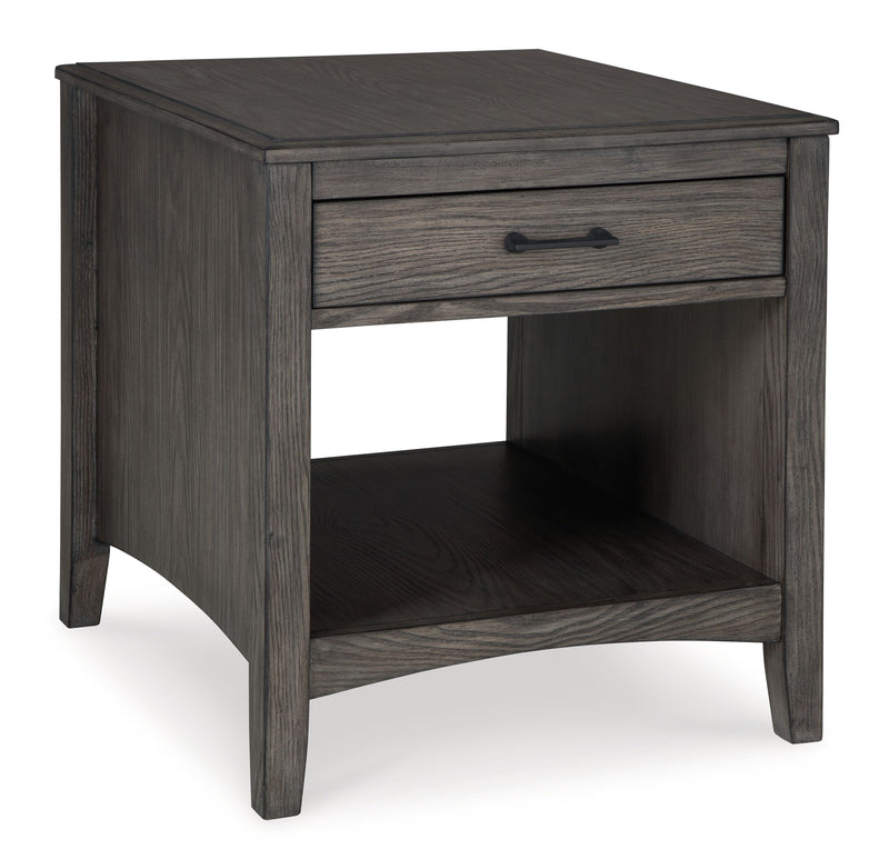 Montillan - Grayish Brown - Rectangular End Table