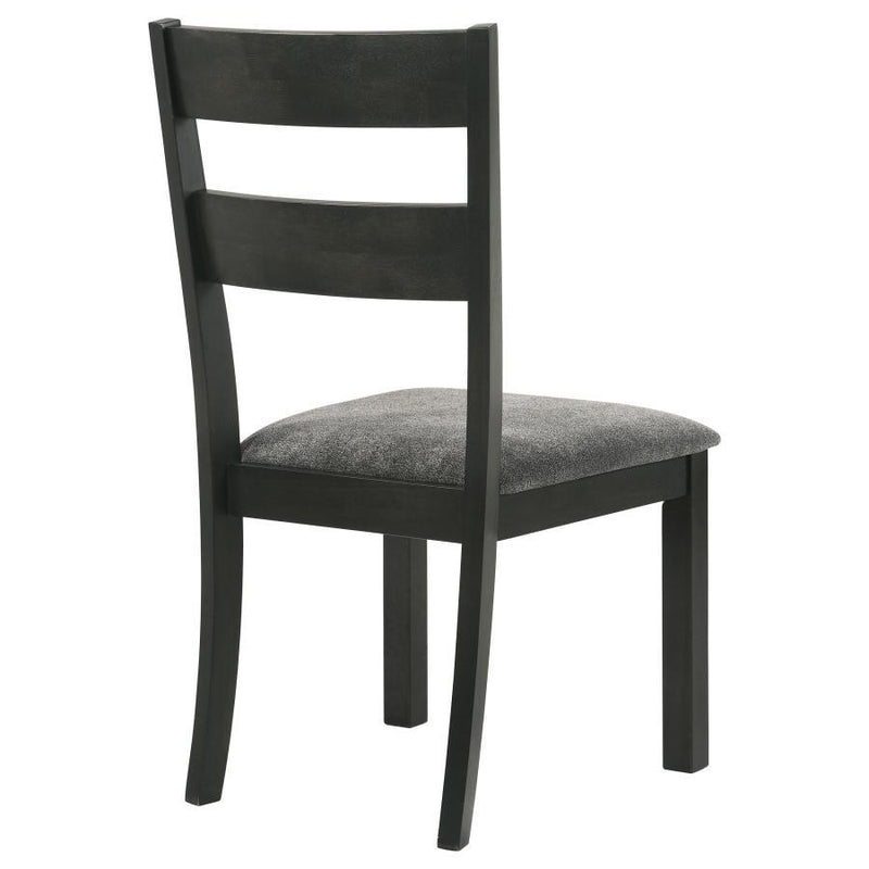 Jakob - Upholstered Side Chairs With Ladder Back (Set of 2) - Gray And Black