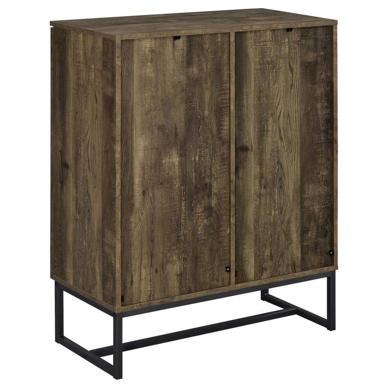 Carolyn - 2-Door Accent Cabinet - Rustic Oak And Gunmetal