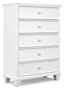 Fortman - Five Drawer Chest - White