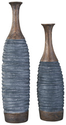Blayze - Vase Set (Set of 2) - Antique Gray / Brown