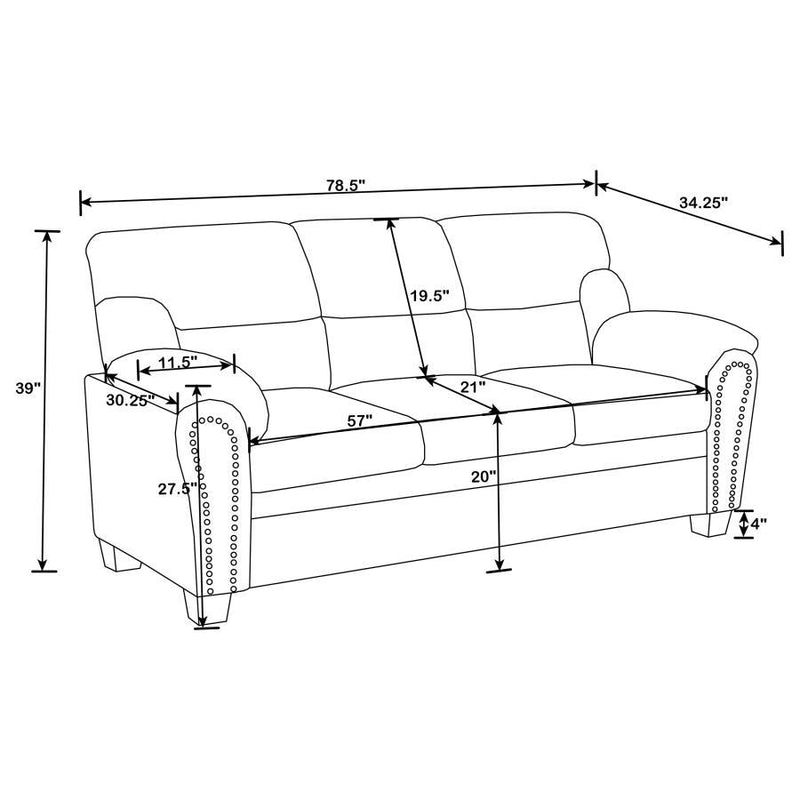 Clemintine - Upholstered Sofa with Nailhead Trim