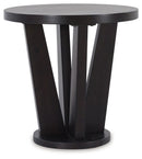 Chasinfield - Round End Table - Dark Brown