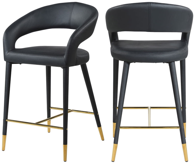 Destiny - Stool - Black- Faux Leather