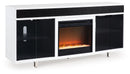 Gardoni - 72" TV Stand With Electric Fireplace - White / Black