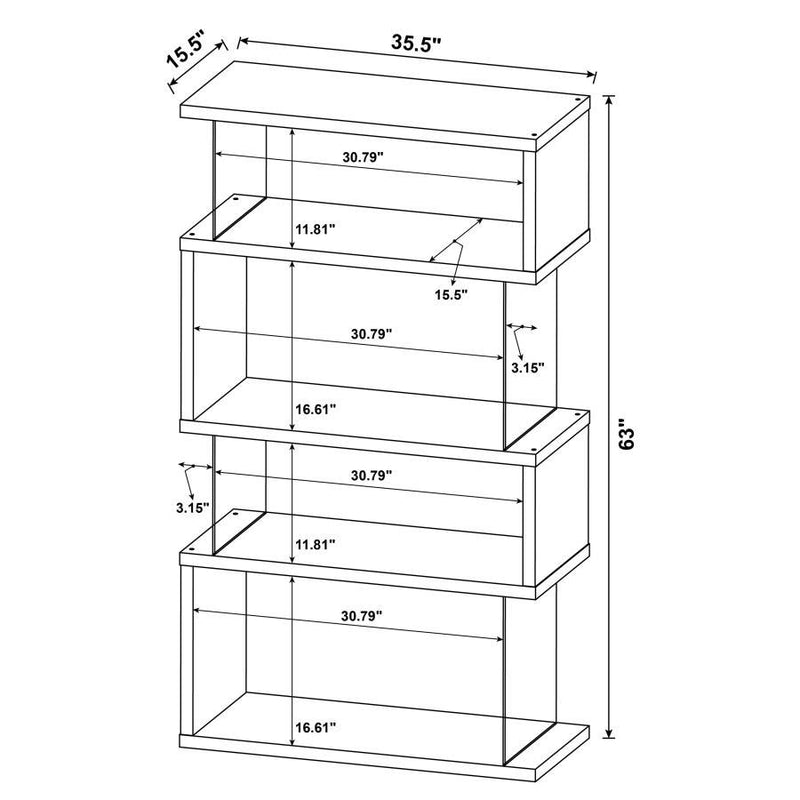 Emelle - 4-Tier Bookcase