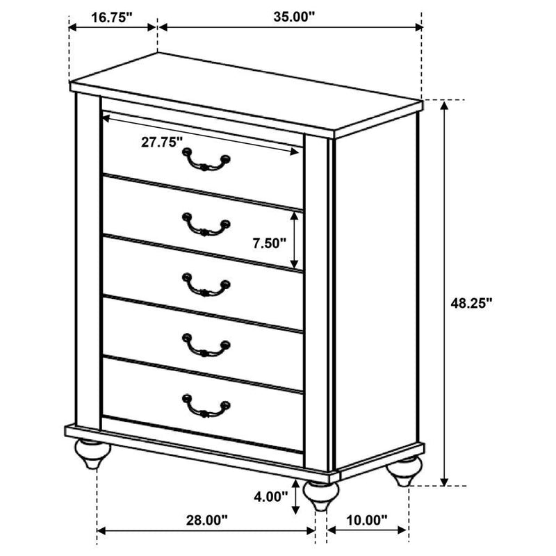 Stillwood - 5-Drawer Bedroom Chest - Vintage Linen