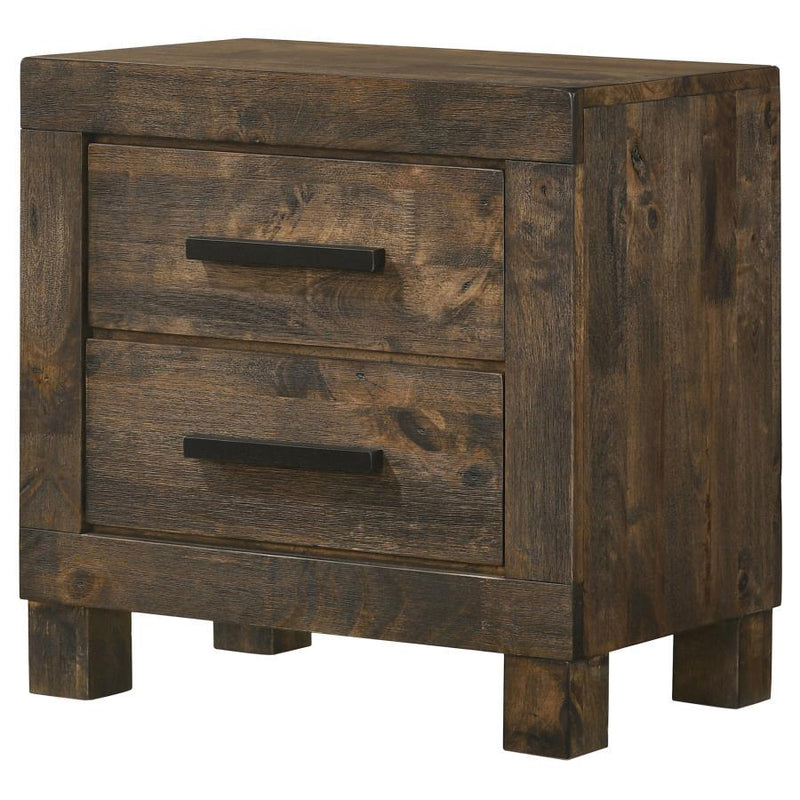 Woodmont - 2-Drawer NightStand - Rustic Golden Brown