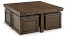 Boardernest - Cocktail Table With 4 Stools (Set of 5) - Brown