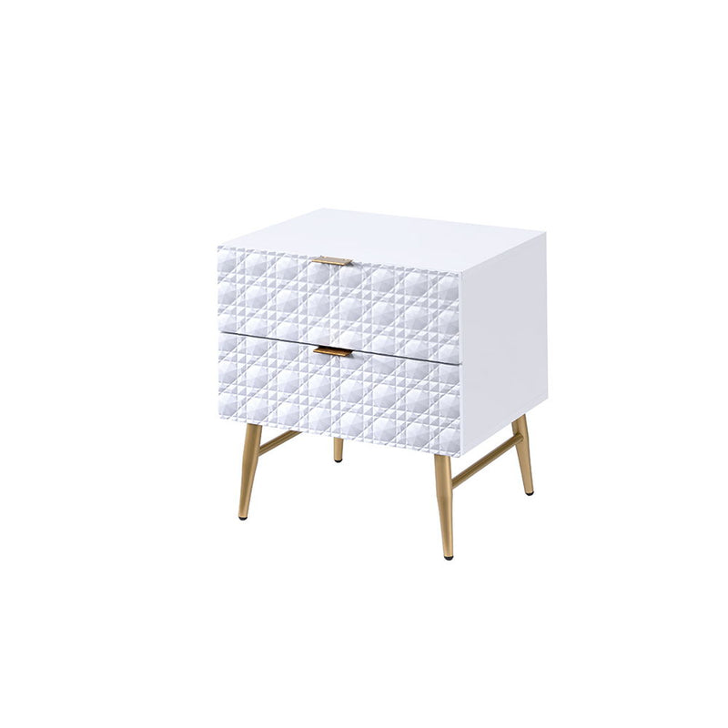 Maisey II - Nightstand - White & Gold