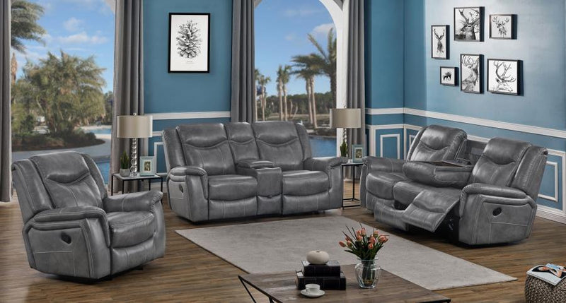 Conrad - Upholstered Motion Glider Recliner - Gray