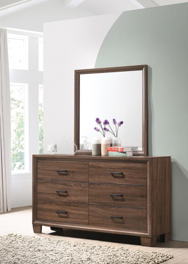 Brandon - Framed Dresser Mirror - Medium WArm - Brown